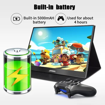 Nešiojamas ekranas 15.6 colių jutiklinis tipo baterija, usb-c, hdmi ips lcd 1080p pc žaidimų ekrano ir ps4 nešiojamas jungiklis xbox