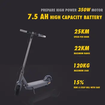 Nešiojamas, sulankstomas elektrinis motoroleris, 3-pavarų reguliavimas maksimalus greitis iki 30km/h super talpos baterija iki 55km