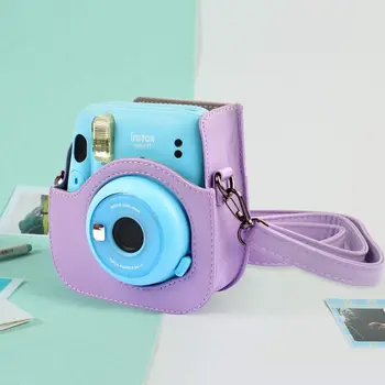 Nešiojamų Apsaugos Fotoaparato Krepšys Krepšys Oda Fujifilm Instax Mini 11 Momentinių Fotoaparato Krepšys Krepšys Dangtis Su Reguliuojamu Dirželiu