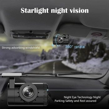 Nešiojamų Automobilių Vairavimo Diktofonas USB DVR Naktinio Matymo ADAS G-jutiklis, Vaizdo magnetofoną, automobilių Stovėjimo aikštelė Stebėsenos 120° Plataus Kampo Automobilių Brūkšnys Cam