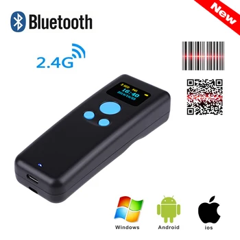 Nešiojamų brūkšninis kodas (qr 1d, 2d kodų skaitytuvas lazerinė bluetooth mini skaitytuvas portatil brūkšninio kodo skaityklė pocket belaidžio scaner 