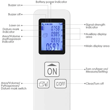 Nešiojamų Mini Kišeninis Lazerinis Nuotolio Matuoklis 35M LCD Skaitmeninis Lazerinis tolimatis tipo Skaitmeninių Metalo Korpusas Range Finder Plotas Apimtis