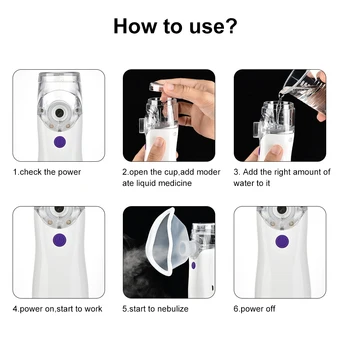 Nešiojamų Sveikatos Priežiūra, Medicinos Įranga Nešiojamą Ultragarsinį Rūkas Įkvėpti Inhaliatoriaus Silent Išjungti Astmos Inhaliatorių Purkštukai