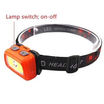 Nešiojamų Žibintų COB+XPE Raudona žalia balta šviesos diodų (LED) apšvietimo kempingas priekinis žibintas Žvejybos Fakelas žibintuvėlis Naudoti 3A Baterijos Darbo žibintas