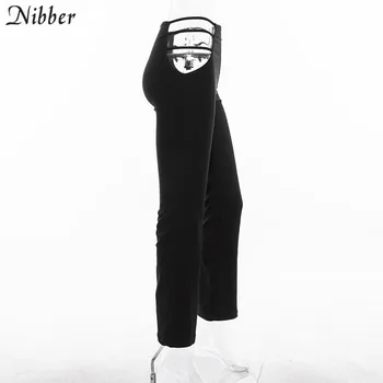 Nibber Seksualus tuščiaviduriai Iš Skylės Kelnės moterims Slim Fitneso Kelnės 2020 metų vasaros mados atsitiktinis streetwear Kelnės moterų hip-hop kelnės