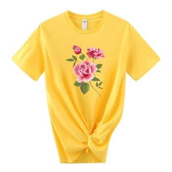 Nieko Laišką Rose Spausdinti Moterų Marškinėliai Harajuku T-Marškinėliai Moterims 2020 Naujas Vasaros Trumpomis Rankovėmis Kasdienių Drabužių Punk Tee Viršūnės
