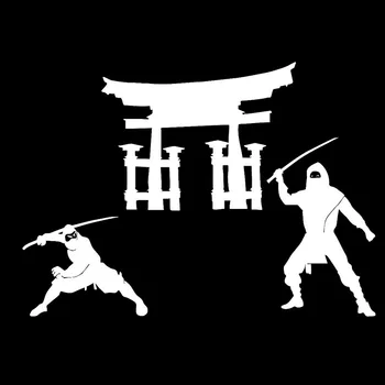 Ninja Kariai Azijos Stiliaus Lipdukas Mados Automobilių Langų Apdailos Decal Asmenybės Vandeniui PVC Lipdukas Juodas/Baltas, 15cm*20cm