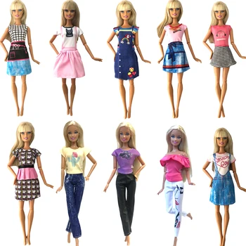 NK 10 Set/Daug Princesė Lėlės Suknelė Kilnus Šalis Suknelė Barbie Lėlės Mados Dizaino Aprangą-Geriausia Dovana Mergaitė 