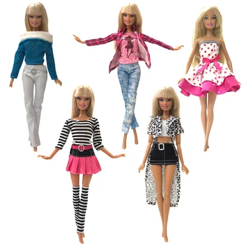 NK 5 Naujas Atsitiktinis Lėlės Suknelė Mados Graži Šalis Marškinėliai Aristokratų Lėlės Suknelė Barbie Lėlės Priedai Geriausią Vaikų Dovanų