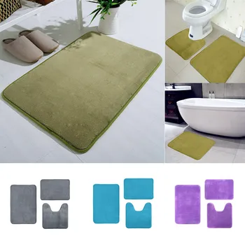 Non-slip mat Vandens absorbcija Vonios kilimėlis nustatyti medvilnės kilimėlis vonios kambarys absorbentas neslidus kilimų 3 vnt/set W1212