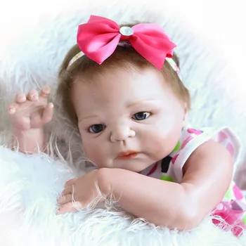 NPK Boneca Atgimsta 19 colių 46cm visas Silikono Vinilo kūno kūdikių Lėlės Reborn Bebe Realista Mados Lėlės Naujagimių Tikroviška Bebe