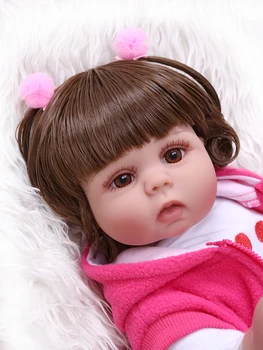 NPK Originalus 48CM bebe lėlės reborn bamblys mergina Garbanotais plaukais lėlės viso kūno minkštas silikoninis realistinis kūdikių Vonios žaislas vandeniui