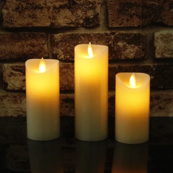 Nustatyti 5,5 cm Skersmens LED Elektroniniai Flameless Žvakių Šviesos Modeliavimo Liepsna Mirksi Žvakių Lempomis, Vestuves Apdaila