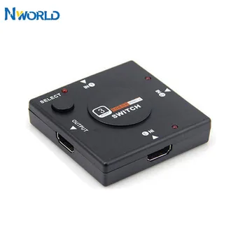 Nworld 3 Port Splitter Switcher 1x3 Mini HDMI-suderinamas Prievadas 3 Įvesties Ir 1 Išvesties KVM Jungikliai HDTV 1080P Vaizdo DV HDTV 1080P