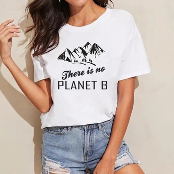 Nėra Planetos B T-shirt Išgelbėti Planetą Marškinėliai Enviromentally Draugiškas Tee Išgelbėti Vandenynų Marškinėliai Moterims Baltos Viršūnės