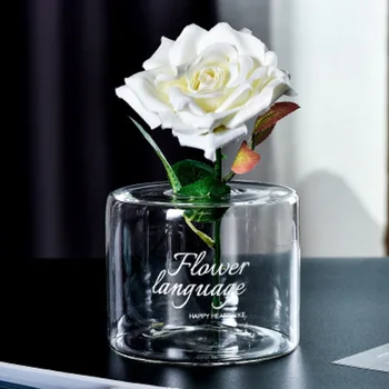 O. RoseLif New Nordic Kūrybos Skaidrus Laišką Stiklo Vaza Hydroponic Vaza Dekoracija Namuose Vestuvių Gėlių Butelis Baras