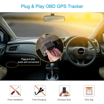 OB22 Plug & Play OBD GPS Seklys Su ACC Aptikimo Built-in MIC Vibracijos Perspėjimo Geo-tvoros Mini Automobilių Seklys Su APP GPSLocator