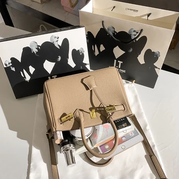 Odos platinum maišelį 2021 naujas mados Vieną Petį Krepšys litchi modelis Kelly bag didelės talpos rankinėje moterų maišas