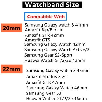 Odos Watchband Samsung Galaxy Žiūrėti Aktyvios 2 20mm Dirželis Galaxy žiūrėti 3 41mm Pavarų S2 Minkštas Sporto Pakeitimo Apyrankė
