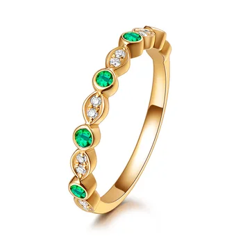 OEKDFN Derliaus 925 Sterlingas Sidabro Žiedai Moterų Smaragdas Brangakmenio Vestuvės Vestuvinis Geltonojo Aukso Žiedas Fine Jewelry Didmeninės