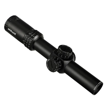 Ohhunt Globėjas 1-6X24 IR Medžioklės Riflescopes Kompaktiškas Stiklo Išgraviruotas Tinklelis llluminate Bokštelius Lock Reset Taktinis Optinės Akyse