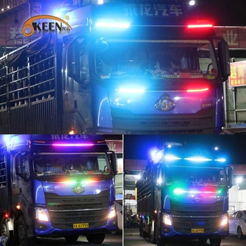 OKEEN 24V led Veikia RGB Dynamic Streamer po šviesos ruože Sunkvežimio Priekaba Pikapas su Posūkio Signalą,stabdžius