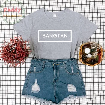 OKOUFEN Tumblr Mados BANGTAN Marškinėliai Kietas Streetwear Crewneck Estetinės Hipster Marškinėliai Moterims Vasaros Top Laiškas Spausdinti Tee