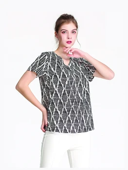 OLOMM 69M431 Vasaros 2020 naujas Tees Trumpas rankovės Didelio dydžio moteriški marškinėliai Prarasti Elastingumą v-kaklo kailis BSY20017