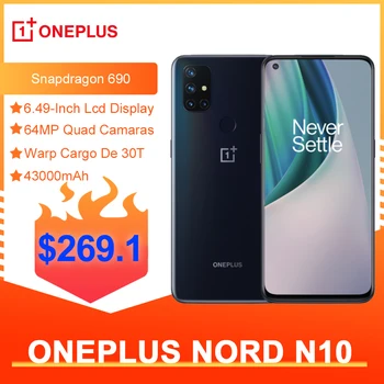 OnePlus Nord N10 5G Pasaulio Versija 6GB 128GB Snapdragon 690 Išmanųjį telefoną 90Hz Ekranas 64MP Quad Cam Deformuoti 30T NFC