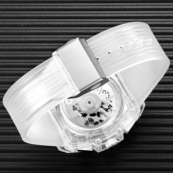 ONOLA prekės dizaineris plastiko Žiūrėti Vyrų 2019 atsitiktinis unikalus Prabangos Kvarcinis laikrodis vyrų kvadratinių Skaidrios baltos Sporto Vyrų Žiūrėti