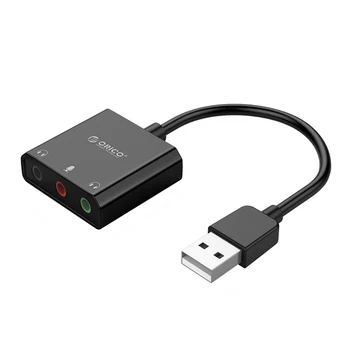 ORICO USB 2.0 Išorinių Garso Kortelių 3.5 mm Mikrofoną, Garso Adapteris 3 jungtys Išvesties Ratai Nemokama garso plokštė Nešiojamas PC PS4 laisvų Rankų įranga