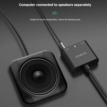 ORICO USB 2.0 Išorinių Garso Kortelių 3.5 mm Mikrofoną, Garso Adapteris 3 jungtys Išvesties Ratai Nemokama garso plokštė Nešiojamas PC PS4 laisvų Rankų įranga
