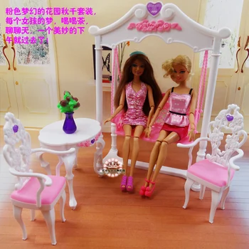 Originali barbie priedai princesė sūpynės musement parkas ame namo 1/6 bjd doll baldai casa da boneca miniatura žaislas