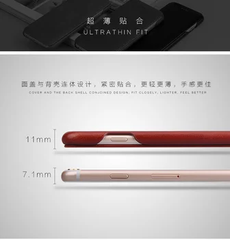 Originali Leanther Flip Cover Case for iPhone 6 6S 7 8 Plus SE 2020 X XR XS 11 Pro Max Built-in Magnetai, Nekilnojamojo Odinis dėklas