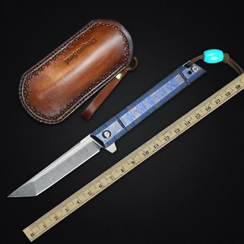 Originali M390 milteliai plieno peilis sulankstomas peilis kišenėje lauko peilis su titano lydinio rankena (KVT keramikos rutulinis guolis EDC įrankis