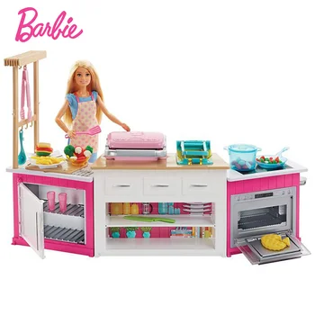 Originalias Barbie Lėlės Ultimate Virimo Virtuvė Žaislai Mergaitėms, Vaikams, Kūdikių Žaislai, Gimtadienio Dovanos Bonecas Švietimo Žaislai Mados