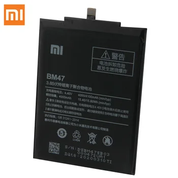 Originalią Bateriją Už Xiaomi Redmi 3 3 3 VNT. Hongmi 4X Redmi3 Pro Redrice 3 BM47 Originali Telefono Baterija 4100mAh