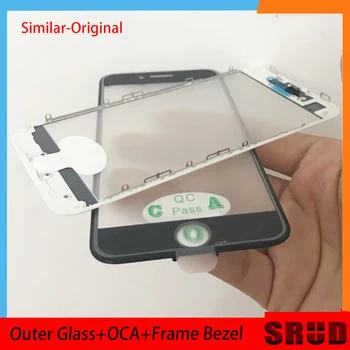 Originalus 3 1. Išorinis Stiklas +OCA Filmas +Rėmas Bezel iPhone 5 5s 5C 6 6s 7 8 Plius Xr 11 LCD Touch Skardžiai Remontas, Dalys