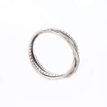 Originalus 925 Sterlingas Sidabro Visos Žiedas Crystal Visos Žiedas Trijų Sluoksnių Moterų Vestuves Dovanų Bižuterijos