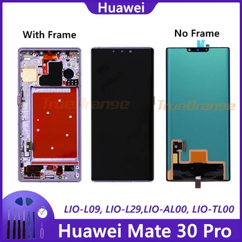 Originalus AMOLED už Huawei Mate 30 Pro LCD su rėmo Ekranas Jutiklinis Ekranas skaitmeninis keitiklis Asamblėjos mate 30 pro LIO-L09 29 LCD