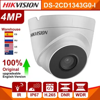 Originalus Hikvision 4MP IP Camera Dome DS-2CD1343G0-aš CMOS POE Tinklo Stebėjimo Kamerą onvif IR30m 3D DNR savigynos