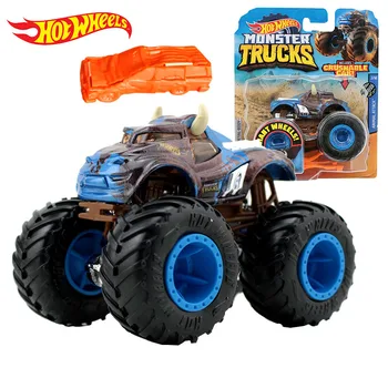 Originalus Karšto Ratų Monstras Sunkvežimių Milžinišką Ratų 1:64 Automobilio Žaislas Hotwheels Diecast Big Foot Modelio Automobilių Berniukų Žaislai Vaikams Dovanos