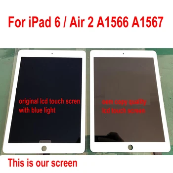 Originalus LTPro Darbo LCD Ekranas Jutiklinis Ekranas skaitmeninis keitiklis Asamblėjos Daviklis, Skirtas Apple iPad 2 6 Oro A1567 A1566 Tablet Pakeitimo