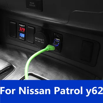 Originalus Parkavimo vietos automobilių temperatūros ir įtampos nustatymo mobilusis telefonas dual USB įkroviklis reikmenys Nissan Patrol y62