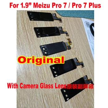 Originalus Už Meizu Pro 7 Antrinis Ekranas Remonto Pro7 Plius Atgal Fenetre Galinis LCD Ekranas + Kamera Rėmo Stiklo Lęšis