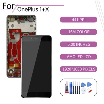 ORIGINALUS Už OnePlus X LCD Jutiklinis Ekranas skaitmeninis keitiklis Asamblėjos Oneplus X Ekrano withFrame Pakeitimas 1+X E1001 E1003 E1005