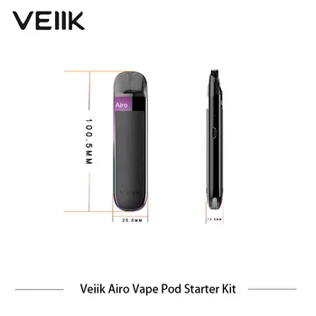 Originalus Veiik Airo Pod Kit Vape Elektroninių Cigarečių 500mAh išskirtinį PU sticked plokštės 2ml 1.6 ohm Vape Garų Rinkinys VS Justfog