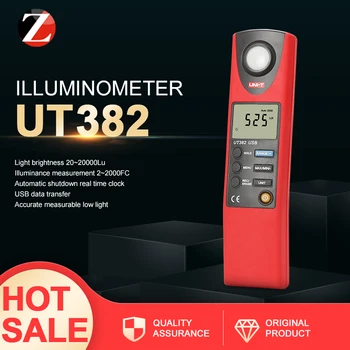 Originalus VIENETO UT382 LCD Ekranas Skaitmeninis Lux Metras Šviesos Matuoklis Luxmeter Testeris Illuminometer Fotometras UT382 Sandėlyje