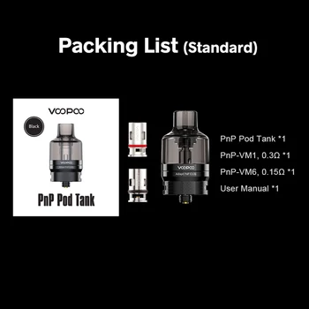 Originalus VOOPOO PnP Pod Bakas 4.5 ml Kasetė Magnetinis pagrindas 510 Temas tinka VOOPOO Argus GT Vilkite 2 Vilkite Mini Mod Vape E-Cigarete