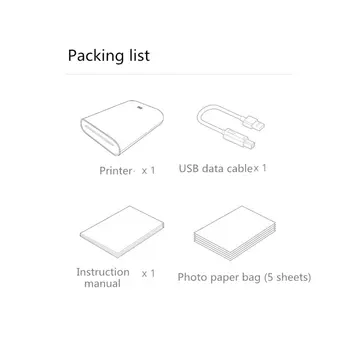Originalus Xiaomi AR Spausdintuvo 300 dpi Nešiojamų Nuotrauka Mini Pocket Su 